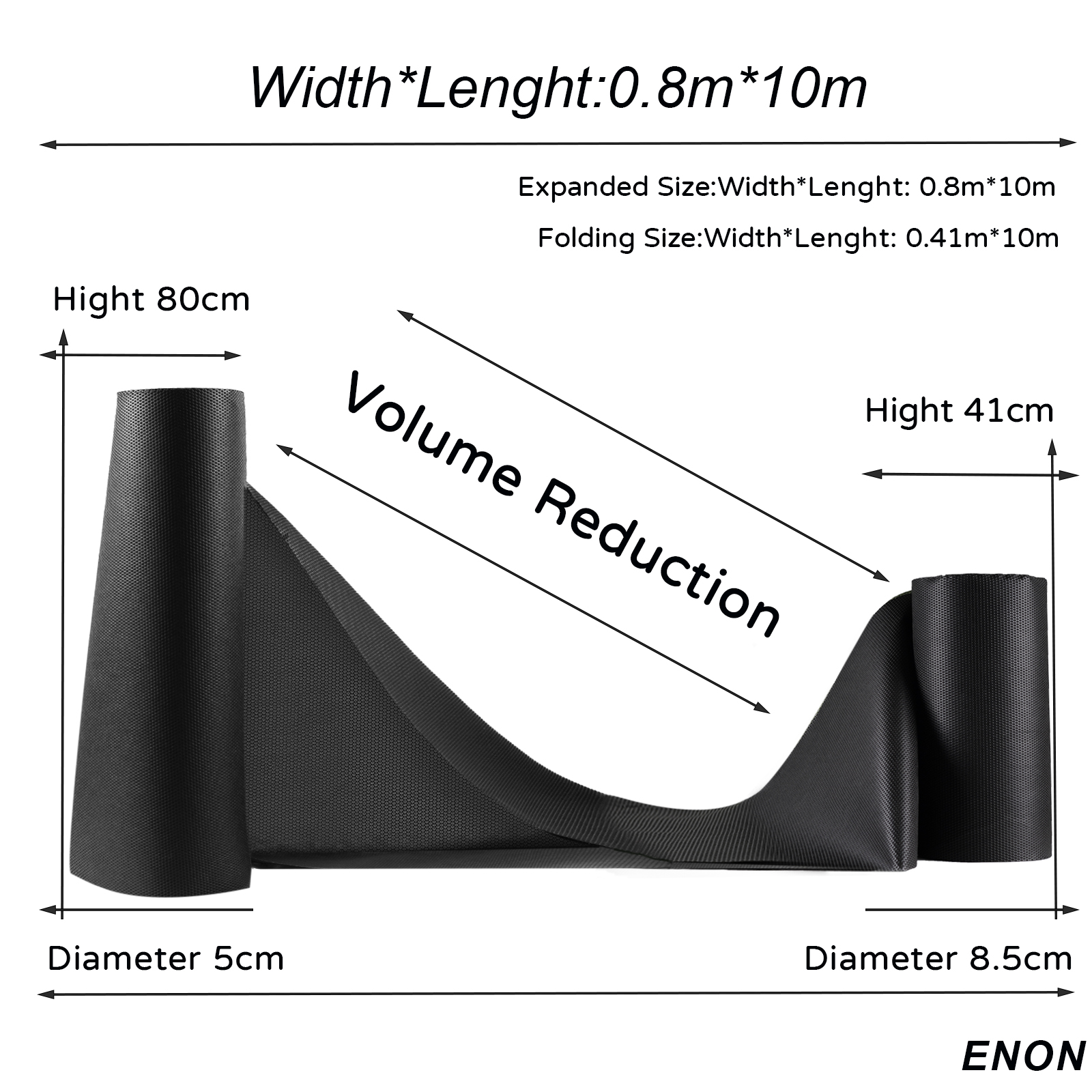 Noir-0,8 m*10 m