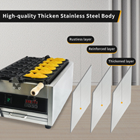 Machine de cuisson de gâteaux Taiyiki industrielle en acier inoxydable antiadhésive en forme de poisson fabricant de moules à gâteaux électrique Taiyaki fabricant de gâteaux