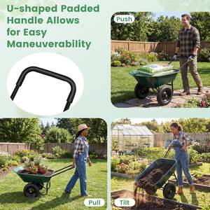 बाहरी लॉन यार्ड फार्म और खेत उपयोग के लिए 14-इंच न्यूमेटिक टायर 330 एलबीएस क्षमता के साथ भारी शुल्क उपयोगिता उद्यान कार्ट - Product Image 6