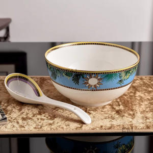 Vente chaude bleu européen à motifs 32 pièces ensemble de dîner en porcelaine et assiette pour famille Patty - Product Image 5