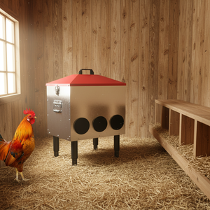 Jh-mch स्वचालित चिकन फीडर ऊंचाई-समायोज्य पैर विरोधी डिजाइन 8 फीडिंग बंदरगाह बड़े चिकन खाना कठिन - Product Image 1