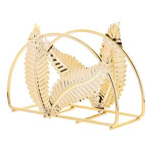 Luxury Gold Leaf Metal Napkin Holder Decorative Tabletop Tissue Organizer Elegant <b>Dining</b> <b>Table</b> Kitchen Countertop Restaurant - Product Image 1