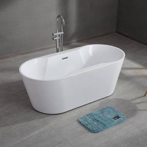 Vente chaude Blanc Ovale Design Autoportant Whirlpool Acrylique <span class=keywords><strong>Baignoire</strong></span> <span class=keywords><strong>Baignoire</strong></span> En Pierre Artificielle Pour Appartement Hôtel - Product Image 2