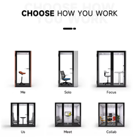 Cabines de bureau insonorisées mobiles avec commande d'éclairage et de ventilateur - Conception modulaire pour hôtel, salon et espaces extérieurs