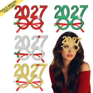 New 2027 Trending Product Christmas New Year Creative <b>Funny</b> <b>Glasses</b> Frame for Party and Photo Decorations - Product Image 1
