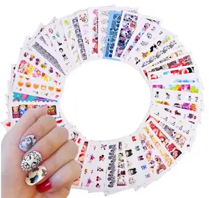 nail stickers 50 stuks Suppliers-Hongmei NA013 50 Stuks Gemengde Ontwerpen Bloem Water Transfer Decal Manicure Watermerk Decoratie Nail Sticker