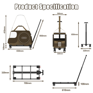 עגלת כלבים מתקפלת PRODIGY PTB01C עמידה במיוחד לטיולים וקמפינג - Product Image 5