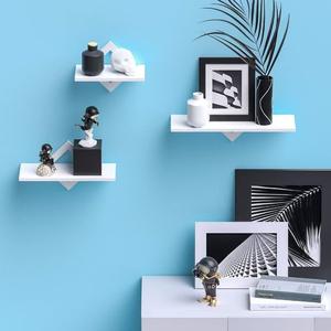 حمام غرفة نوم على الطراز البسيط لغرفة المعيشة من 3 رف أسود جداري من النباتات الخشبية - Product Image 2