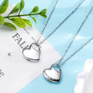 Kalung liontin berbentuk hati dari baja tahan karat yang dapat dibuka untuk menyimpan rambut hewan peliharaan, parfum, dan kenang-kenangan. - Product Image 4