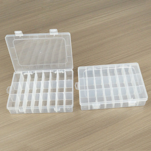Transparent Plastic Storage Box 24 Compartments Detachable For Jewelry Beads Tools Parts Desktop Organizer - Product Image 1