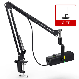 ไมโครโฟน USB XLR เสียงใสคมชัด ไฟ RGB LED ปิดเสียงได้ด้วยปุ่มเดียว ช่องต่อแจ็ค 3.5 มม. สำหรับการเล่นเกม พอดแคสต์ ไลฟ์สด ใช้งานได้กับ Windows และ <span class=keywords><strong>Mac</strong></span> - Product Image 1