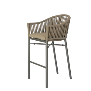 Conjunto de Muebles de Exterior Cómodos, Juego de Bar con Tejido de Cuerda, Silla Alta de Aluminio - Product Image 4