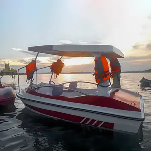 2024 nuevo diseño fabricante Original 5 pasajeros ocio barco barato parque acuático fibra de vidrio barco eléctrico para la venta