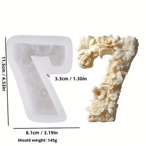 Molde de silicona TangChu con diseño de flor en relieve para velas de aromaterapia y jabones, molde DIY de piedra difusora con diseño de rosa, molde individual para pasteles. - Product Image 5