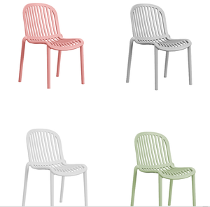 GDRS Brand USA DELIVERY Contemporary <b>Stackable</b> Slatted Plastic PP <b>Chair</b> | Home <b>Dining</b> Hospitality Seating Outdoor Patio Use - Product Image 1