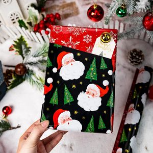 Black Santa Wrapping <b>Paper</b> <b>Roll</b> 17 Inch X 33 Feet Christmas Gift <b>Wrap</b> Recyclable Single Side Coating - Product Image 5