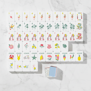 Custom American-style <b>Mahjong</b> 160Pcs Sea Breeze Blue Hand-painted Acrylic Foldable Modern Luxurious Game Gift <b>Set</b> - Product Image 5