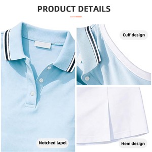 Vêtements de tennis GEEDA UPF 50+ protection UV, séchage rapide, performance OEM, été, col classique, sans manches. - Product Image 5