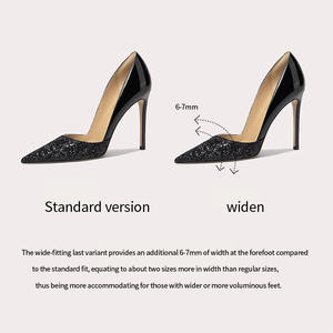 Gran oferta, sandalias vacías con lentejuelas ajustadas de Metal puntiagudas elegantes de lujo, sandalias de mujer, <span class=keywords><strong>zapatos</strong></span> de tacón alto para fiesta - Product Image 3