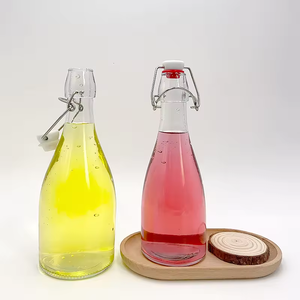 Vente en gros de bouteilles de bière en verre hermétiques de 350ml 500ml en forme de cône Kombucha en verre avec bouchons à tête pivotante - Product Image 6