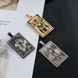Acero inoxidable 22 cartas de <span class=keywords><strong>Tarot</strong></span> encantos astrología adivinación colgantes collares joyería regalos cumpleaños hacer accesorios a granel - Product Image 6