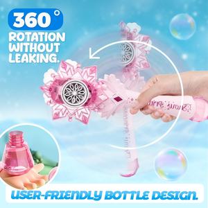 Baguettes à bulles magiques pour filles, <span class=keywords><strong>baguette</strong></span> à bulles musicale et lumineuse, souffleur de bulles automatique, cadeaux amusants en plein air pour enfants - Product Image 3