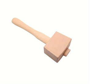 Grande Martello in Legno, Mazza da Falegname, Arte Popolare, Lucidato, Sostenibile, Decorativo, per Tavoli, Frantumazione Ghiaccio, Forma Irregolare - Product Image 1