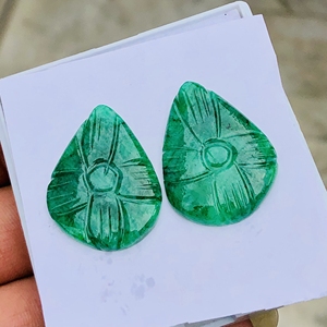 พลอยเทียมแกะสลักรูปแฟนซีสีเขียวมรกตแท้สำหรับ44.00Cts เครื่องประดับสินค้าจำนวนมากขายส่งราคาโรงงาน - Product Image 5