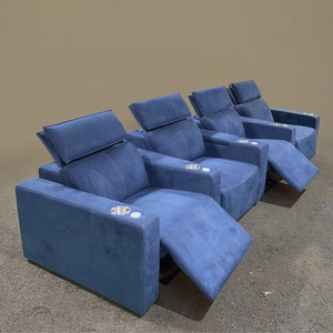 Juego de sofá seccional reclinable eléctrico de <span class=keywords><strong>4</strong></span> <span class=keywords><strong>plazas</strong></span>, reposacabezas eléctrico, sofás de tela extensibles para cine en casa, sofá Interior para sala de estar - Product Image 1