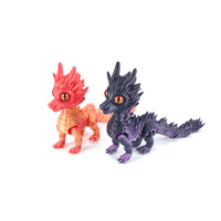 Figurine de dragon articulée imprimée en 3D, créature mythique flexible en cristal, décoration de bureau, anti-stress, cadeau esthétique en PLA