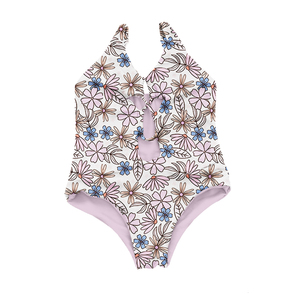 <span class=keywords><strong>Maillot</strong></span> <span class=keywords><strong>de</strong></span> <span class=keywords><strong>bain</strong></span> une pièce pour bébés filles, motif floral hawaïen, bretelles réglables, style évidé, collection très prisée - Product Image 2