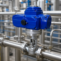 Vanne à boisseau sphérique électrique à régulation de débit, raccordement industriel à brides, automatisation de contrôle de process, OEM, haute pression 220V/380V