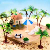 Modèle de palmier de coco miniature pour la décoration de la forêt tropicale, palmiers de coco artificiels en PVC pour la décoration de paysages de plage et de jardins DIY