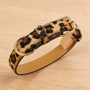 Collier réglable en cuir à imprimé léopard pour chats et petits chiens, taille petite - Product Image 2