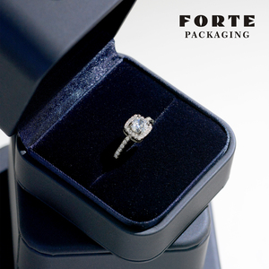 FORTE Hot Selling Luxury Jewelry Box Pendant <b>Earrings</b> Bracelet Ring Necklace <b>Gift</b> <b>Boxes</b> Cases Grey Wedding Leather Jewelry Box - Product Image 6