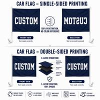 Bandera de coche antiguo de Irak, tela de poliéster de 12x16 pulgadas, doble costura, Bandera de coche de poste Flexible de plástico blanco de 17 pulgadas