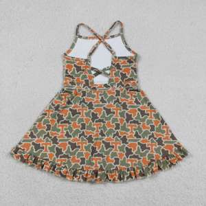 RTS Fashion Summer School Team Mascot Little Girls Casual Camouflage Athletic Wear Sleeveless Yoga Sister Dress Shorts Liner - Product Image 4