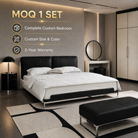 Solution de mobilier de chambre moderne sur mesure : Lit moelleux, Armoire, Matelas, Table de chevet, Coiffeuse, Panneau mural