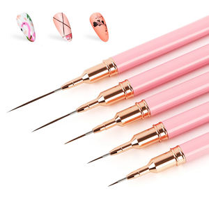 Lot de 5 pinceaux de nail art pour gel UV, <span class=keywords><strong>kit</strong></span> de pinceaux pour <span class=keywords><strong>manucure</strong></span> française, lignes, peinture, dessin, fleurs, outil professionnel de <span class=keywords><strong>manucure</strong></span> - Product Image 1