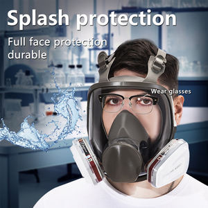 Peralatan Pemadam Kebakaran Khusus Tahan Panas Suhu Tinggi Masker <span class=keywords><strong>Gas</strong></span> Full Face Filter Ganda - Product Image 3