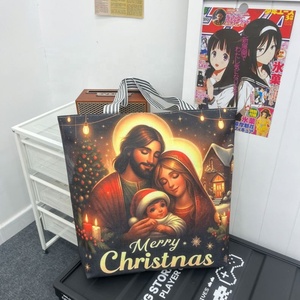 Bolsa de Mano de Moda Europea y Americana para Mujer, Diseño de Jesús y María, Nailon, Gran Capacidad, Bolsa de Tela - Product Image 5