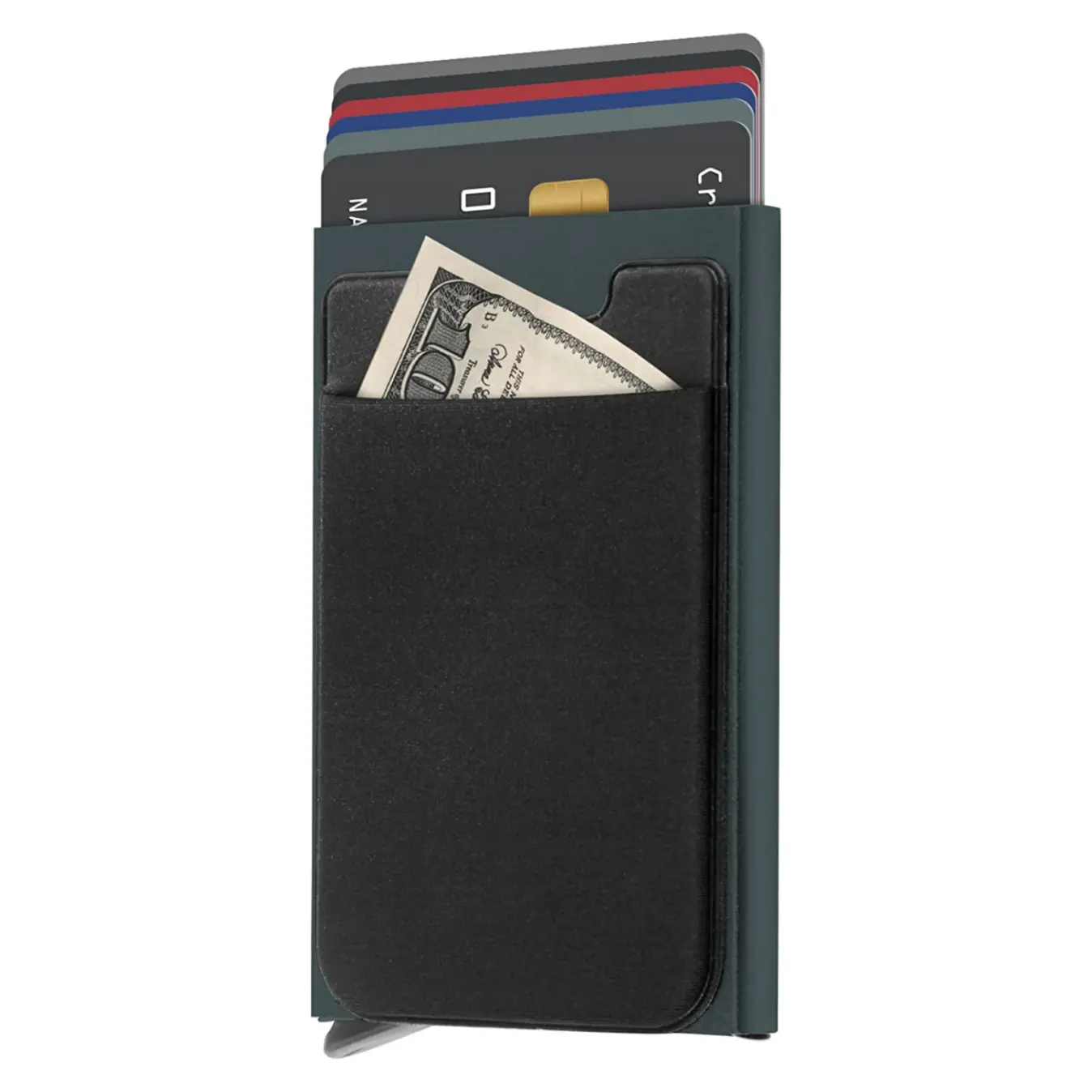 Custom Color Leather Card Holders Slim Credit Cardholder Wallet Rfid Blocking Credit Card Holder Aluminum Wallet