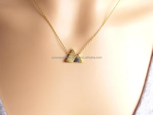 Collier en argent sterling 925, pierre précieuse de quartz rose, or de montagne, vermeil, finition mate - Product Image 2