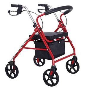 Carrito de Compras para Personas Mayores, Rojo, 4 Ruedas, Plegable, Ligero, con Asiento, Ayuda para la Movilidad para Compras - Product Image 1