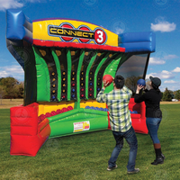 Jeux de basket gonflables géants personnalisés Commercial Connect 4 Four pour enfants et adultes, idéaux pour les fêtes foraines et événements sportifs