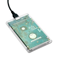 Kotak Penyimpanan Hard Disk Eksternal Transparan USB3.0 9.5mm 2.5 Inch SATA HDD SSD HDD Enclosure
