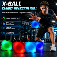 Bola Reaksi Pintar X-Ball untuk Hiburan Olahraga, Latihan Koordinasi Tangan-Mata, Kelincahan, Sensor Digital, Memori, Kecepatan Reaksi