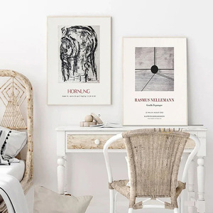 Ensemble d'art mural abstrait Pablo <span class=keywords><strong>Picasso</strong></span>, impressions sur toile moderne noir et blanc, affiche d'exposition minimaliste pour décoration de salon et de maison - Product Image 4