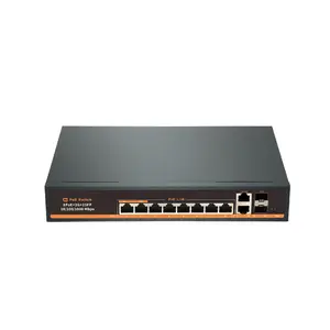 Bestes neues Produkt OEM/ODM Active 8*10/100/1000Mbp Port 8 2 2 Port voller Gigabit AI PoE Switch IEEE802.3af/at Netzwerk Switch