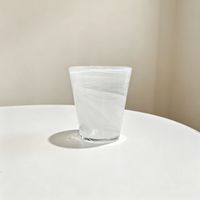 Mug à café en verre rayé de style chinois traditionnel, réutilisable, grande capacité, aspect de haute qualité, effet glacé
